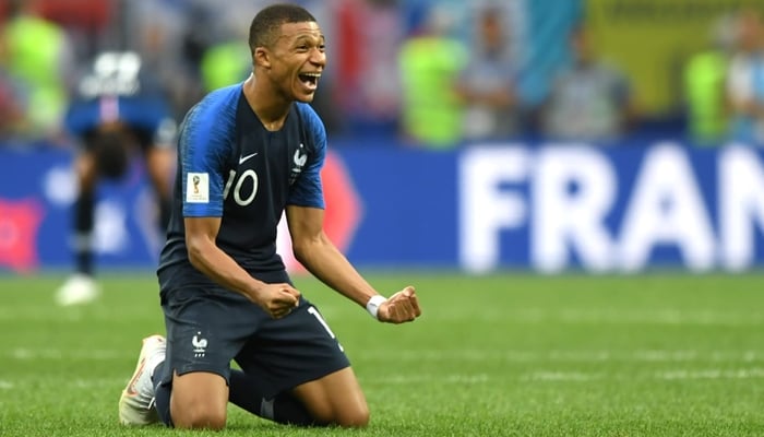 Kylian Mbappé no jogo entre França e Croácia na final da Copa do Mundo da Rússia (Foto: Getty Images)