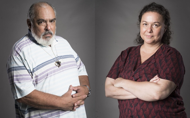 Agenor (Roberto Bonfim) e Nice (Kelzy Ecard) em Segundo Sol (Foto: Reprodução)