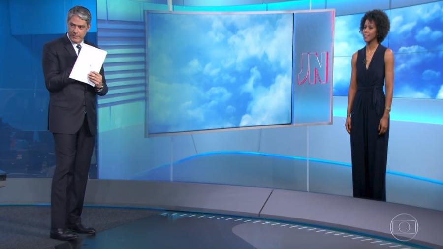 William Bonner e Maju Coutinho no Jornal Nacional (Foto: Reprodução)
