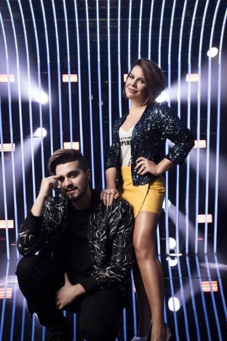 Luan Santana e Fernanda Souza no Só Toca Top (Foto: Tomás Arthuzzi/Rede globo/Divulgação)