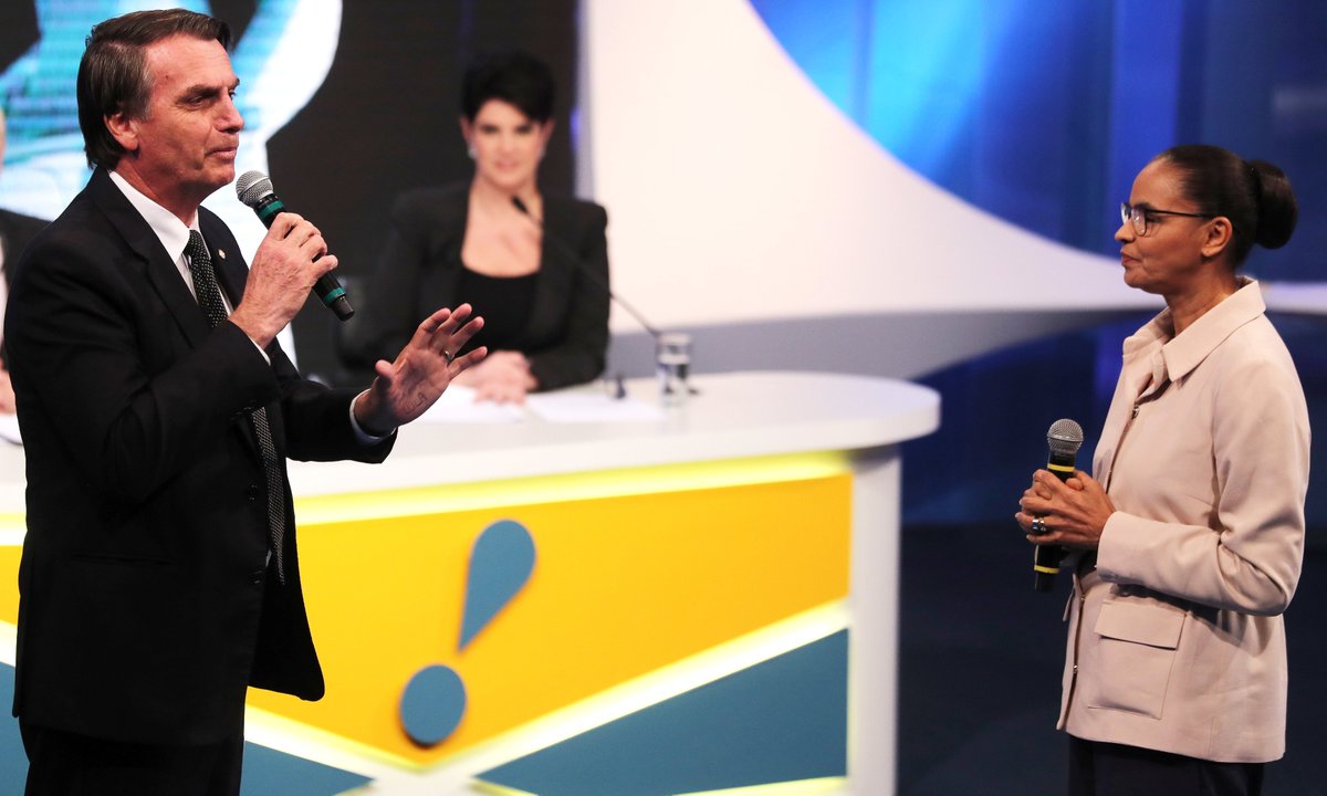 Jair Bolsonaro (PSL) e Marina Silva (Rede) (Foto: Reprodução)