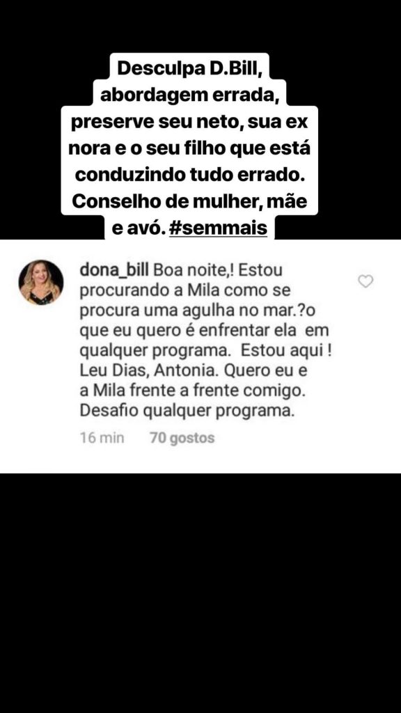 Antônia Fontenelle respondeu suposto recado de Dona Bill, mãe do cantor Wesley Safadão
