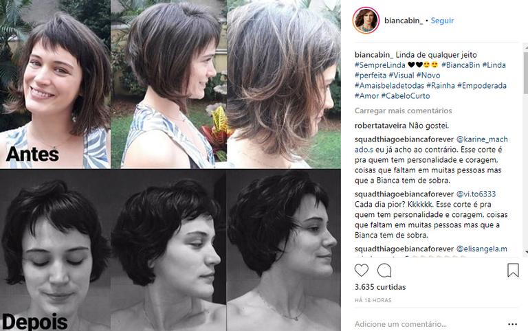 Antes e depois de Bianca Bin (Foto: Reprodução)