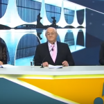 Amanda Klein, Boris Casoy e Mariana Godoy no comando do debate presidencial da RedeTV!
(Foto: Reprodução/RedeTV!)