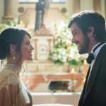 Ema (Agatha Moreira) e Ernesto (Rodrigo Simas) durante casamento em Orgulho e Paixão
(Foto: Globo/Raquel Cunha)