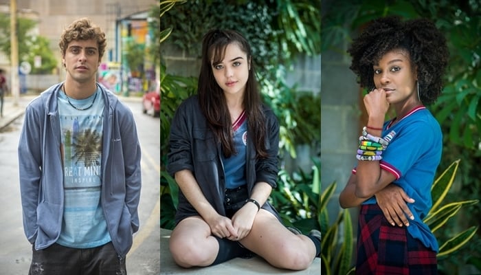 Eike Duarte, Bella Piero e Jeniffer Dias em Malhação (Fotos: Globo/João Cotta/Raquel Cunha)