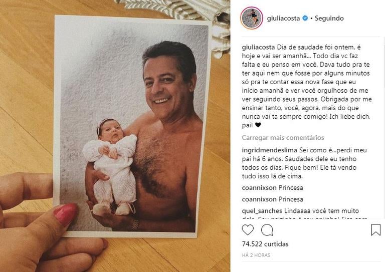 Homenagem de Giulia Costa (Foto: Reprodução)