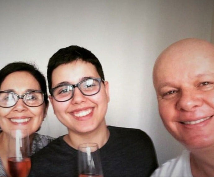 Marcelo Tas ao lado da família (Foto: TV Globo)