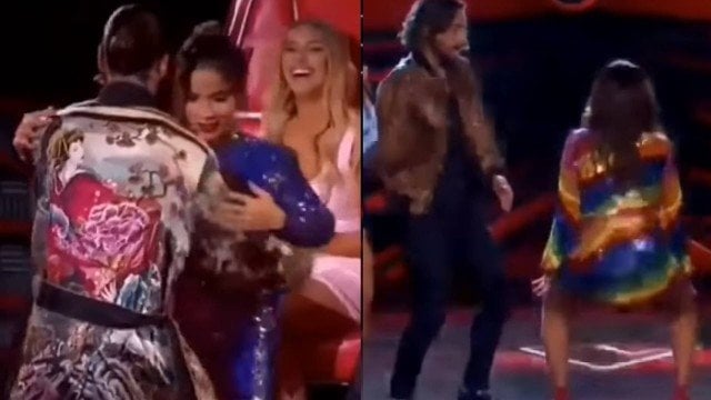 Maluma dança com Anitta no programa La voz (Foto: Reprodução/Instagram)