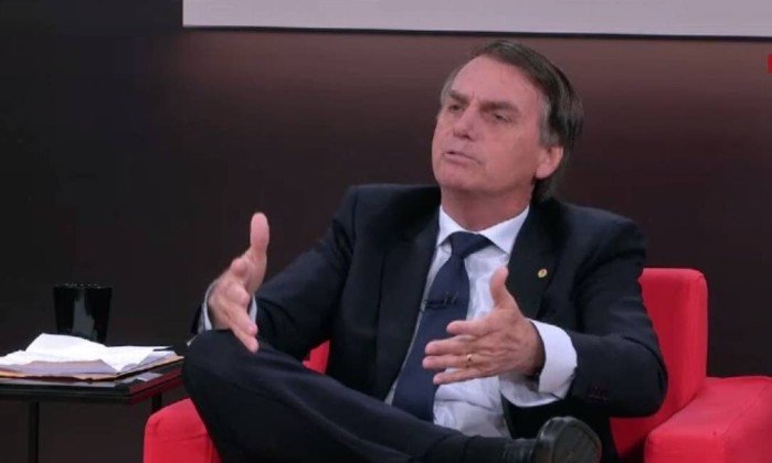 Jair Bolsonaro em entrevista à GloboNews (Foto: Reprodução)