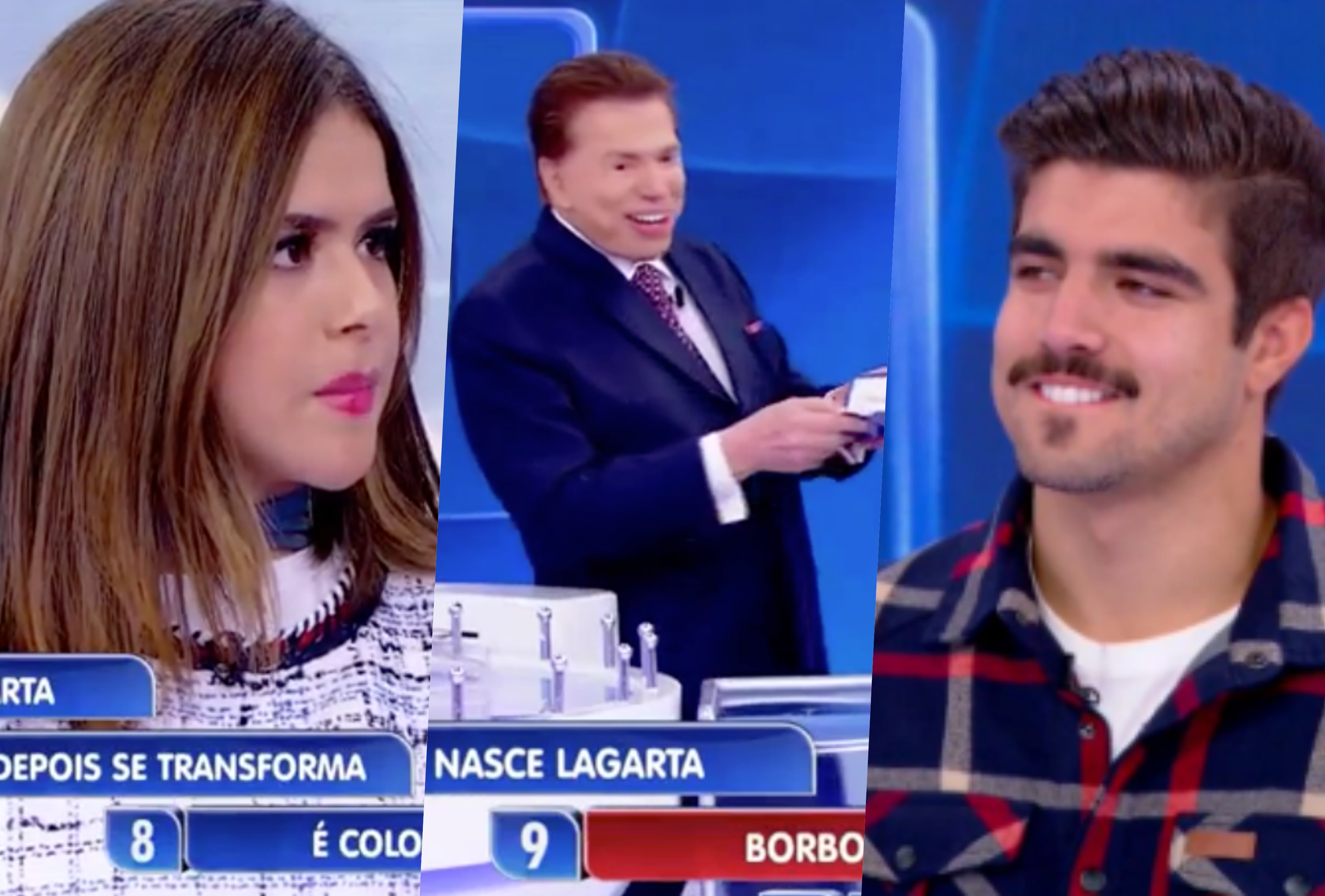 Maisa e Caio Castro estiveram no Programa Silvio Santos do SBT (Foto reprodução)