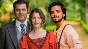 Darcy (Thiago Lacerda), Elisabeta (Nathalia Dill) e Ernesto (Rodrigo Simas) (Foto: Reprodução)