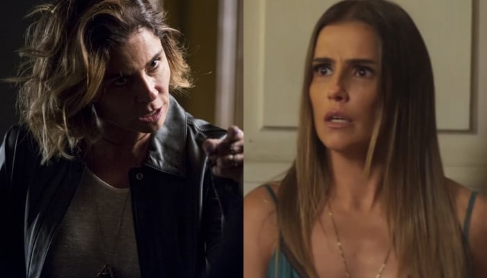 Luzia (Giovanna Antonelli) e Karola (Deborah Secco) em Segundo Sol (Foto: Artur Meninea/Reprodução/Globo)