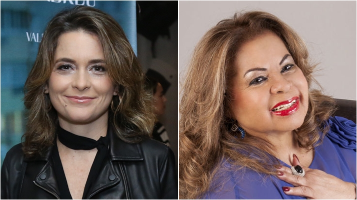 Claudia Abreu pode interpretar Ângela Maria em nova minissérie da Globo. (Foto: Montagem/Divulgação)