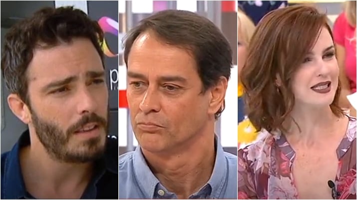 Thiago Rodrigues, Marcello Antony e Carolina Kasting em programas da TV portuguesa. (Foto: Reprodução/TVI)