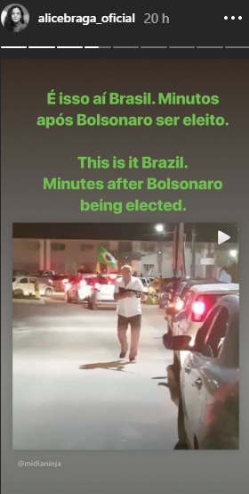 Stories de Alice Braga 