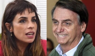 Maria Ribeiro e Jair Bolsonaro na Globo (Foto: Reprodução)