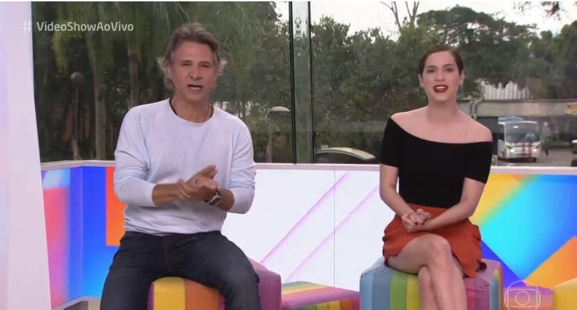 Nelson Freitas e Sophia Abrahão no comando do Vídeo Show. (foto: Reprodução)