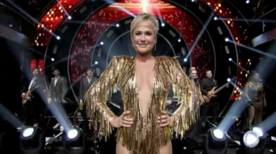 A apresentadora Xuxa Meneghel na estreia do Dancing Brasil 4. (Foto: Reprodução)