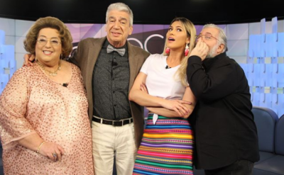 Mamma Bruschetta, Décio Piccinini, Lívia Andrade e Leão Lobo no Fofocalizando
(Foto: Reprodução/Instagram)