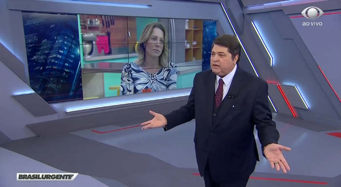 O jornalista José Luiz Datena no Brasil Urgente (Foto: Reprodução/Band)