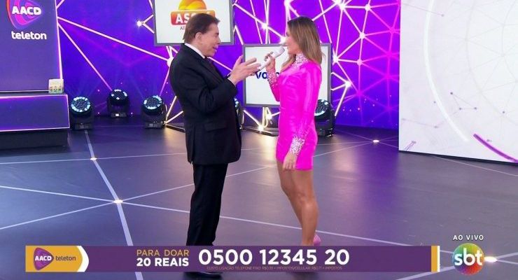 Silvio Santos teria assediado Cláudia Leitte no palco do Teleton (Foto: Reprodução)