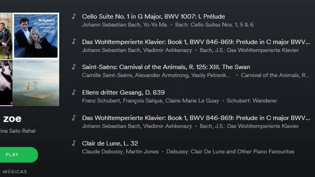 Playlist criada por Sabrina Sato para Zoe (Foto: Reprodução)