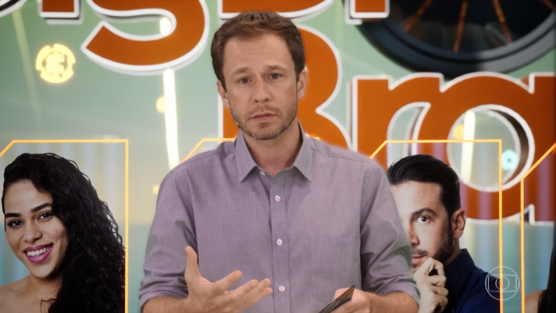 O apresentador Tiago Leifert no BBB19 (Foto: Reprodução/Globo)