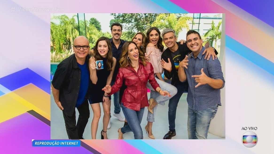 Apresentadores na comemoração de 35 anos do Vídeo Show (Foto: Globo/Estevam Avellar)