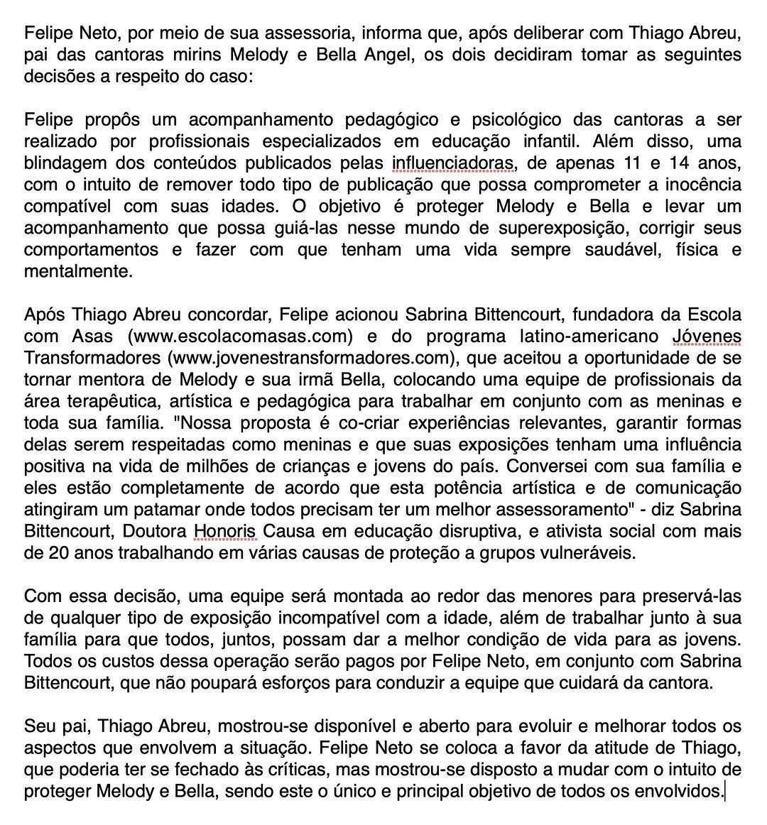 Felipe Neto entra em acordo com Melody (Foto: Divulgação)