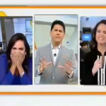 Carla se descontrola ao saber de gafe deo colega. Roberta Piza intercedeu. (Foto: Reprodução)