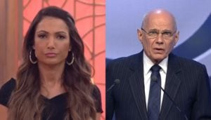 A apresentadora Patrícia Poeta no Encontro e o jornalista Ricardo Boechat
(Foto: Reprodução/Globo e Band)