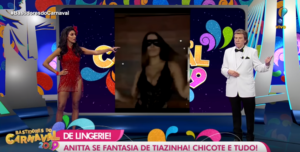 Nelson Rubens se encantou ao ver Anitta vestida de Tiazinha. (Foto: Reprodução)