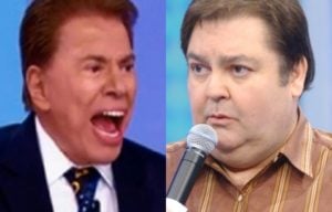 Silvio Santos no SBT e Faustão na Globo (Foto: Reprodução)