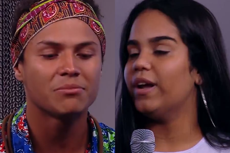 Danrley e a namorada na Globo (Foto: Reprodução)