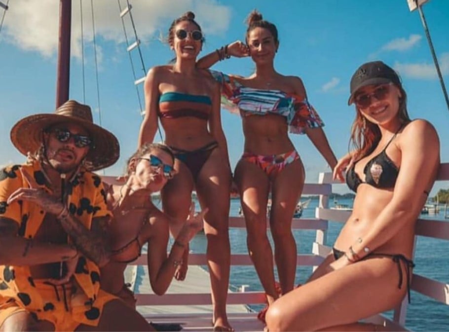 Neymar e bailarina do Faustão no Réveillon (Foto: Reprodução)