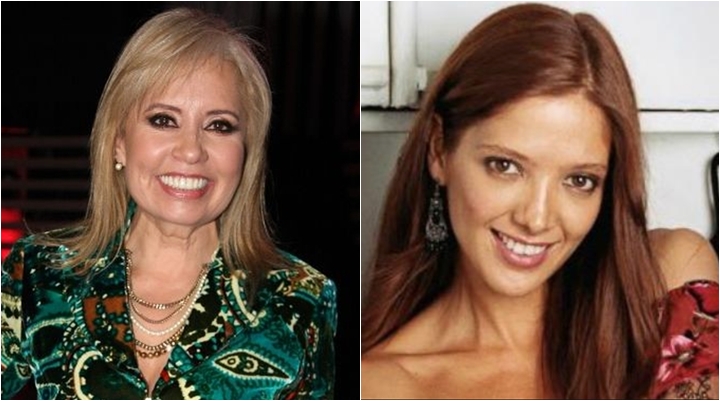 Produtora Carla Estrada tenta convencer Adela Noriega a voltar à TV. (Foto: Montagem/Reprodução)