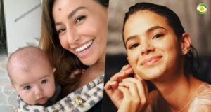 Bruna Marquezine não perde a chance de conhecer Zoe, filha de Sabrina Sato (Foto: Reprodução)