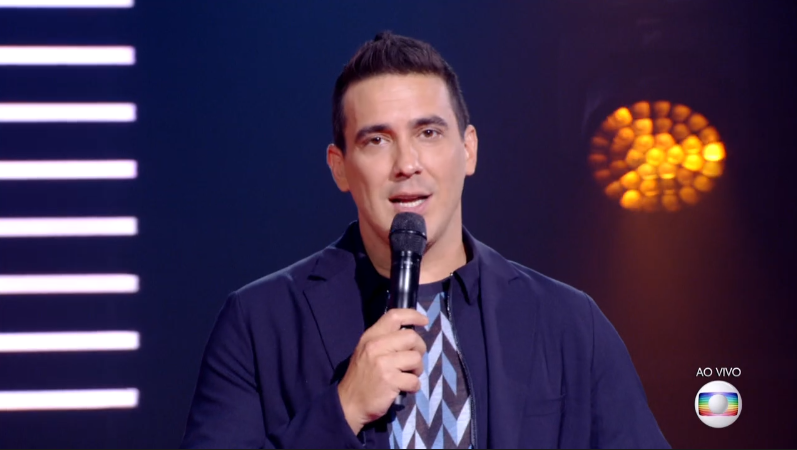 André Marques na final da 4ª temporada do The Voice Kids; a atração musical da TV Globo concorre ao Emmy Internacional Kids 2019 <br />