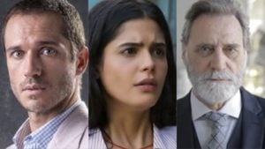 Aranha de O Sétimo Guardião, Laila e Aziz de Órfãos da Terra (Foto: Montagem TV Foco)