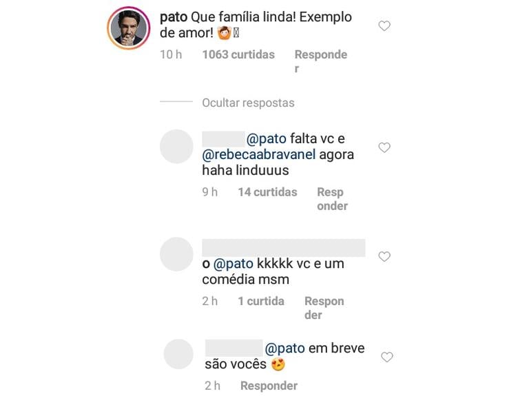 Alexandre Pato comenta em publicação de Patricia Abravanel (Foto: Reprodução)
