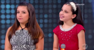 Yasmin e Milena no Programa Raul Gil (Foto: Reprodução)