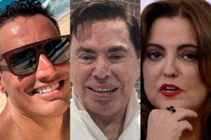 Leo Dias, Silvio Santos e Fabiola Reipert (Foto: Reprodução)