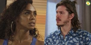 Dandara se decepciona com Quinzinho em Verão 90 (Foto: Montagem/TV Foco)