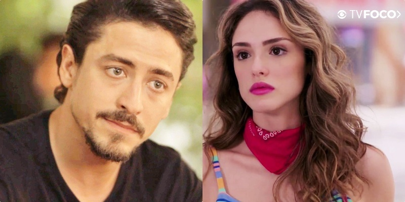 Jerônimo (Jesuíta Barbosa) usa todo seu charme para enganar Manuzita (Isabelle Drummon) em Verão 90