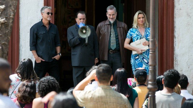 Sampaio, Olavo, Eurico e Marilda, em O Sétimo Guardião (Foto: Raquel Cunha/ Globo/ Divulgação)