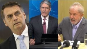 Jair Bolsonaro, William Bonner e Lula - destaques na Globo (Foto: Reprodução/Montagem)