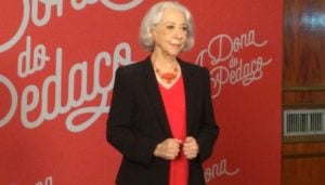 Fernanda Montenegro no lançamento de A Dona do Pedaço
(Foto: Vitor Peccoli/TV Foco)