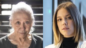 Dulce (Fernanda Montenegro) da novela A Dona do Pedaço e Dalila (Alice Wegmann) de Órfãos da Terra (Montagem TV Foco)