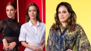 Virgínia e Fabiana da novela A Dona do Pedaço e Mercedes de Verão 90 (Montagem/TV Foco)